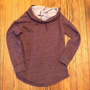 Maroon tunic length hoodie
